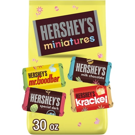 Hershey's Miniatures Assorted Chocolate Easter Candy, Bulk Bag 30 oz