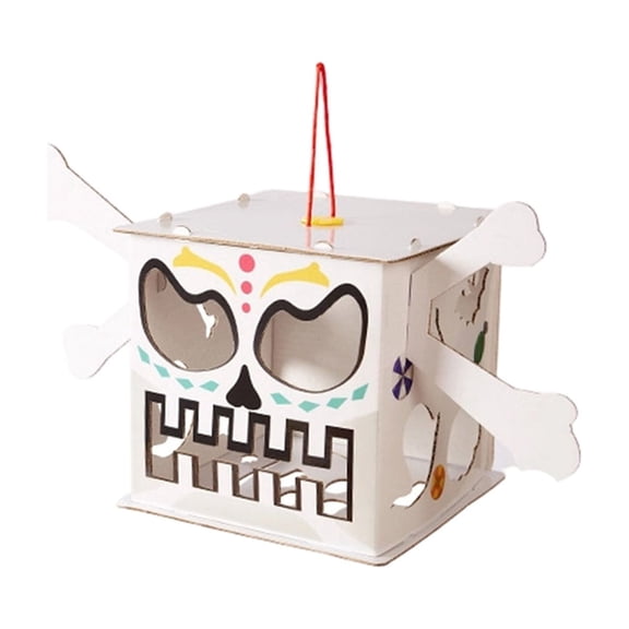 E Halloween Paper Ghost Lanterns Diy Skull Craft Kit For Party Decor