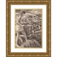 thumbnail image 1 of E. Harper Johnson 14x18 Gold Ornate Wood Frame and Double Matted Museum Art Print Titled - Piankhy the Great Pl3 (1962), 1 of 4