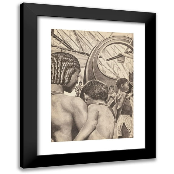 E. Harper Johnson 18x24 Black Modern Framed Museum Art Print Titled - Piankhy the Great Pl11 (1962)