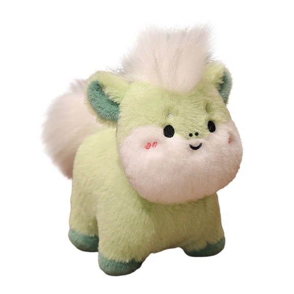 E Horse Plush Toy Stuffed Animal Doll For Sofa Placement Companion Gift Short Plush Material Soft And Cute Design For Children And Adults Green Color 30 Cm Design E