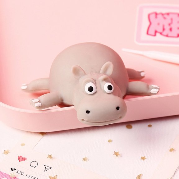 E Inflatable Hippo Blow Up Toy Tpr Material Stress Relief Pinch Decompression 7Cm