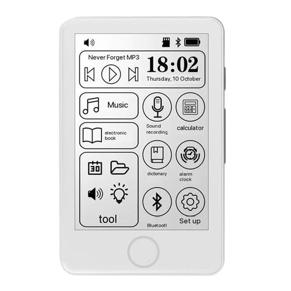 E Ink Mp3 Player Bluetooth Electronic Book Music Player Mini E-Book Reader Voice Recorder Dictionary Touch Radio