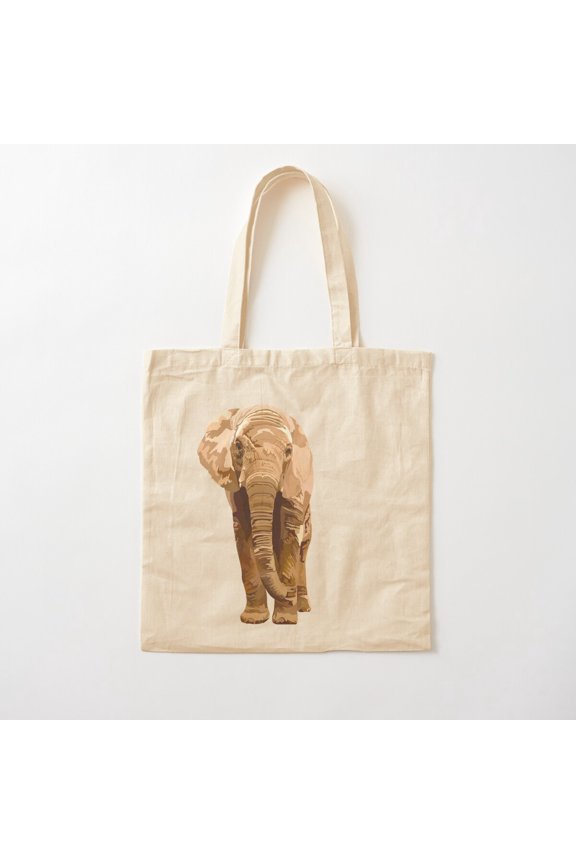 E Is For Elephant Canvas Tote Bags, Reusable Shopping Bag