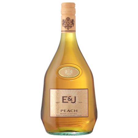 E&J Peach Flavored Brandy, 750mL Glass Bottle, 30% ABV