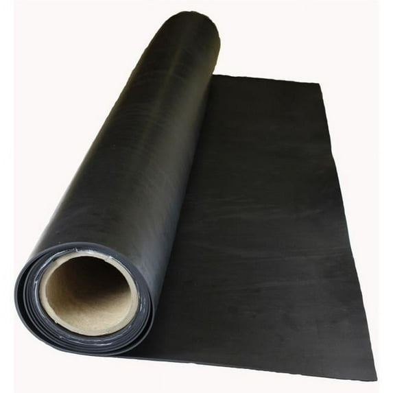 E. James 330-1-8V 6 in. x 1 ft. Hypalon Black Rubber Strip - 60A Plain Backing - 0.125 in. Thickness