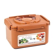 E-Jen Premium Kimchi, Sauerkraut Container Probiotic Fermentation with Inner Vacuum Lid Earthenware Brown, 1.3 gal/ 5.2L