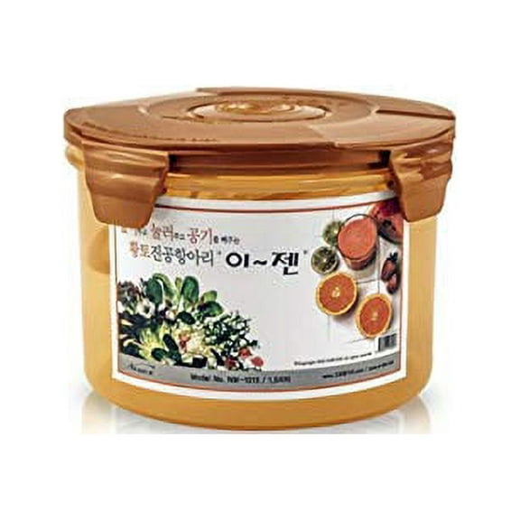 E-Jen Premium Kimchi, Sauerkraut Container Probiotic Fermentation with Inner Vacuum Lid Round (0.4 gal/ 1.5L)
