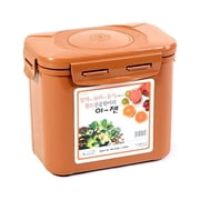 E-Jen Premium Kimchi, Sauerkraut Probiotic Fermentation Container with Inner Vacuum Lid Earthenware Brown, 0.9 gal/ 3.4L