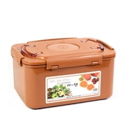 E-Jen Premium Kimchi, Sauerkraut Probiotic Fermentation Container with Inner Vacuum Lid Earthenware Brown, 2.9 gal/ 11L