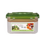 E-Jen Premium Kimchi, Sauerkraut Probiotic Fermentation Container with Inner Vacuum Lid Earthenware Green, 1.3 gal/ 5.2L