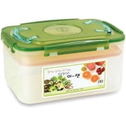 E-Jen Premium Kimchi, Sauerkraut Probiotic Fermentation Container with Inner Vacuum Lid Earthenware Green, 2.9 gal/ 11L