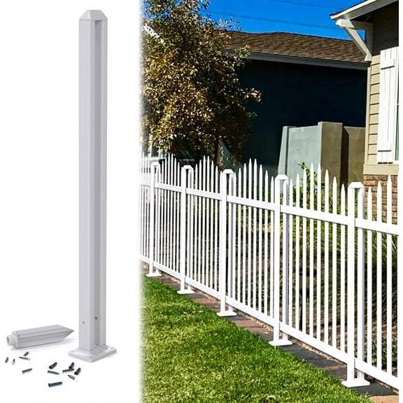 E&K 32" H Vinyl White Picket Fence Post