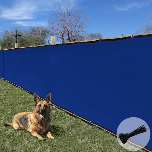 E&K Sunrise 5' x 30' Privacy Fence Screen with Grommets, Outdoor Windscreen Fence Covering Privacy Screen UV Blockage for Backyard Garden Patio, Zip Ties Included (Blue)
