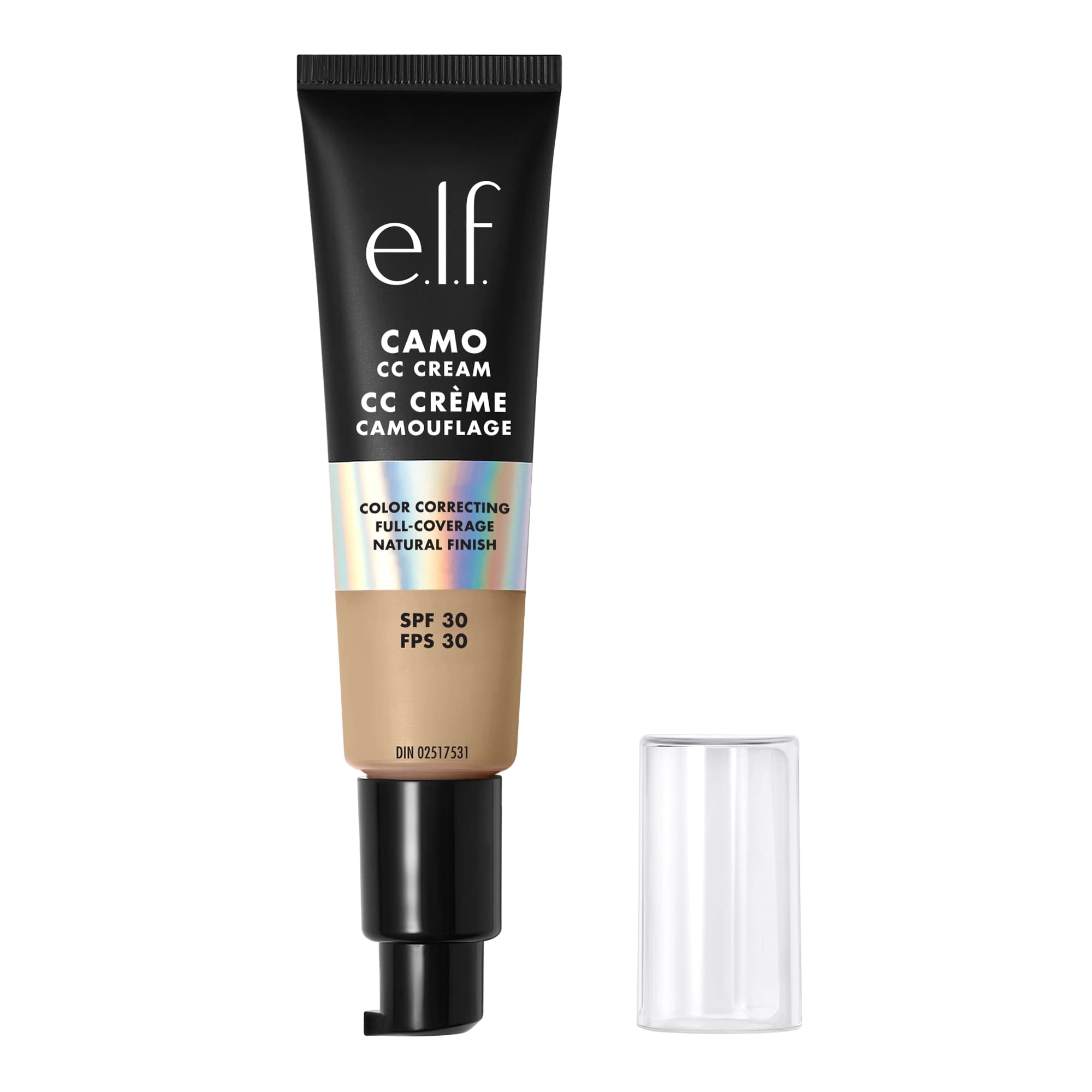 E.L.F. Camo CC Cream - Medium-to-Full Coverage Foundation with SPF 30 - Light 205N (1.05 Oz) - Flawless Complexion Enhancer