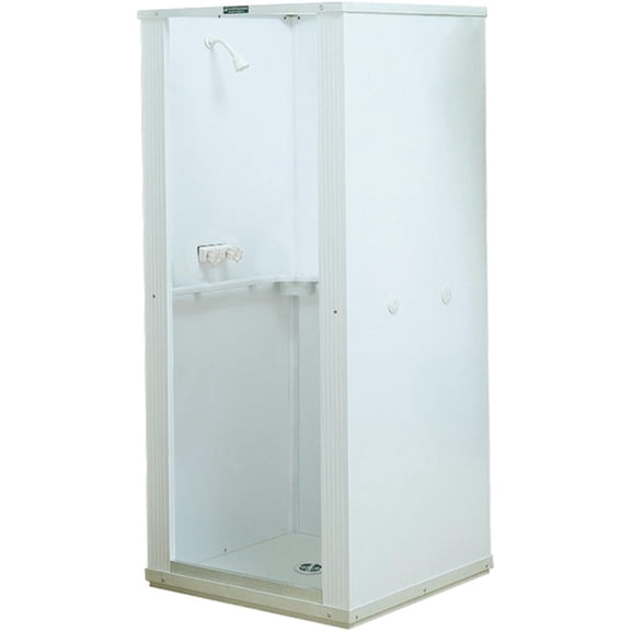 Mustee Durastall 4-Piece Alcove Shower Stall Kit - Composite/Fiberglass - White