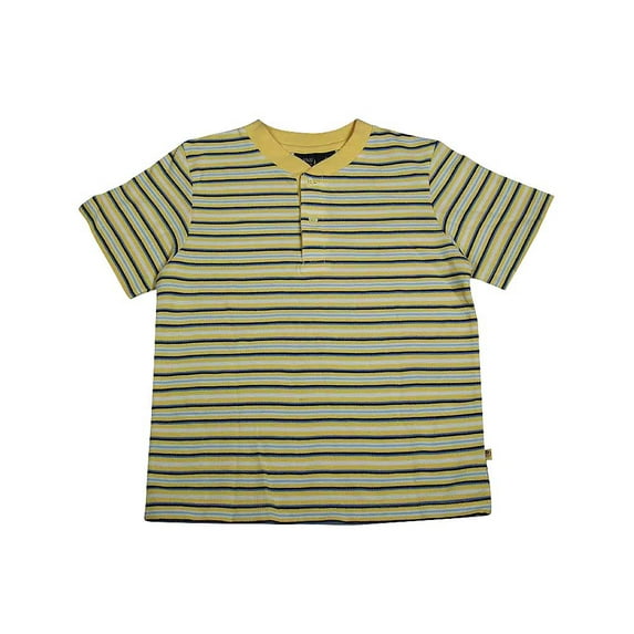 E-Land - Little Boys Short Sleeved Henley Style Shirt 9967-4 (YELLOW)
