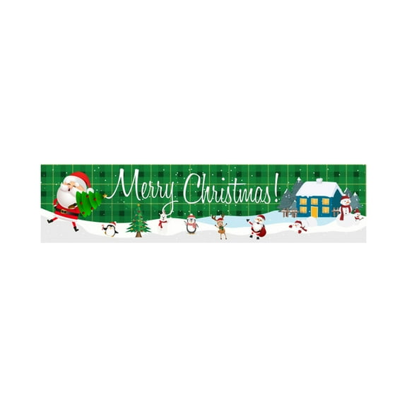 E Large Christmas Yard Banner, 19.68X98.42 Inch Outdoor Indoor Decor, Festive Party Sign (Repeat)