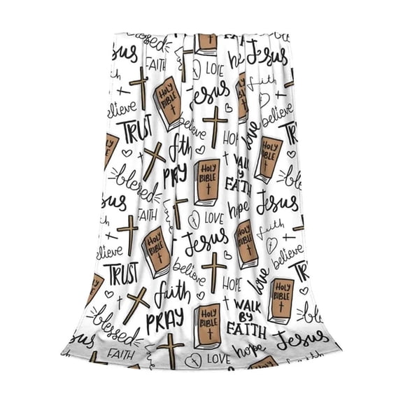 E Large Jesus Blanket Inspirational Throw With Soft Material Machine Washable And Warm For Bedroom Living Room Camping And Gift, 59.1X78.7In, 2.5Lb