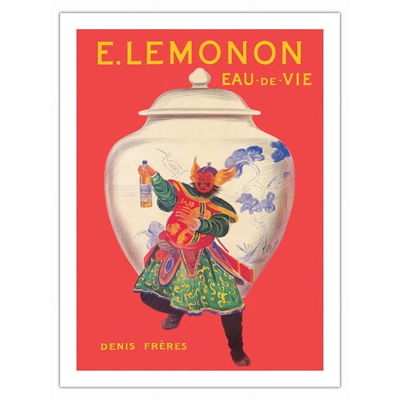 E. Lemonon Brandy (Eau-de-Vie) - Vintage French Advertising Poster by Leonetto Cappiello c.1922 - Bamboo Fine Art 290gsm Paper Print (Unframed) 24x32in
