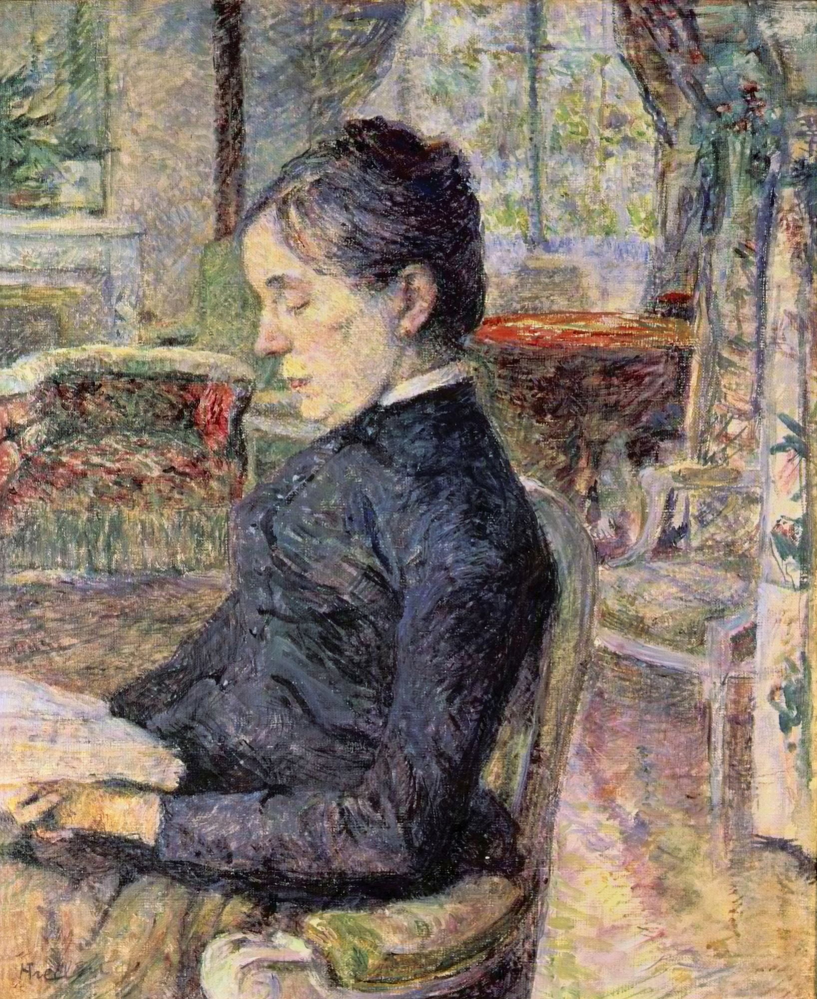 E Living Room At Malrom?™¬© (La Comtesse Ad?™?´le De Toulouse-Lautrec Dans Le Salon Du Ch?™¬¢teau De Malrom?™¬©) Canvas Art - (24 x 36)