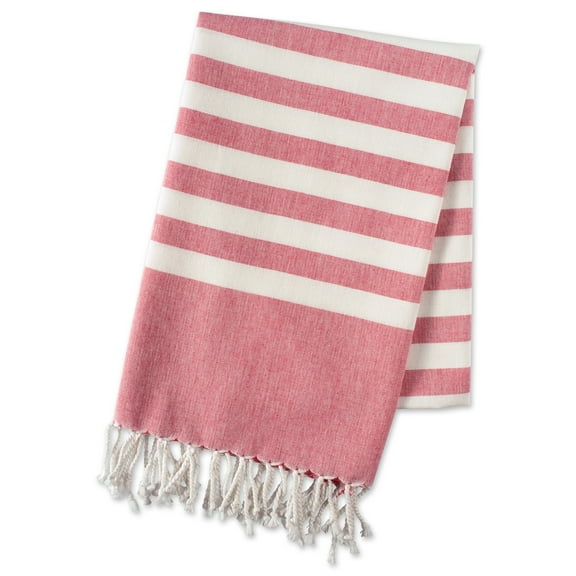 Coral 1 Inch Stripe Fouta Towel