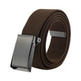 thumbnail image 1 of E-Living Store Fully Adjustable Men's Military Style Canvas Web Belt with Ratchet Buckle, Brown, 46", Brown, 1 of 2