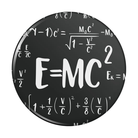 E=MC 2 Energy Mass Equation Albert Einstein Theory of Special Relativity Math Kitchen Refrigerator Locker Button Magnet