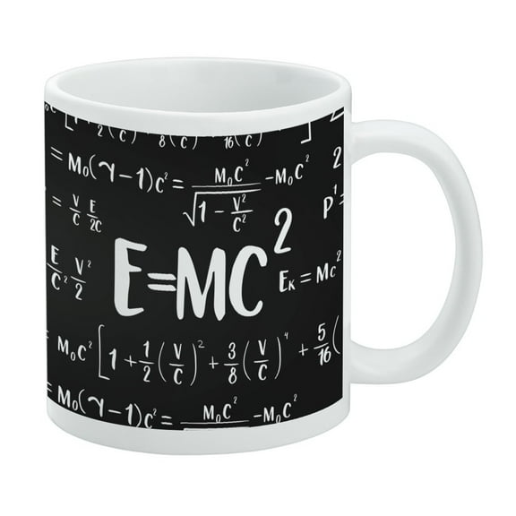 E=MC 2 Energy Mass Equation Albert Einstein Theory of Special Relativity Math White Mug