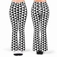 Doimond Triangle E-Macom LLC Black White Triangle Grid Flare Leggings, Bold Optical ...