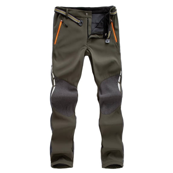 E Motion Pants for Men Block Trousers With Pockets Hiking Fitness Warm Trekking Windproof Men's Trousers Men's Outdoor Work Lined Color Softshell Trousers Trousers Men's pants Army Green M