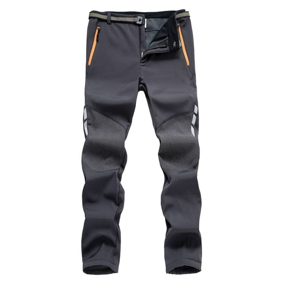 E Motion Pants for Men Block Trousers With Pockets Hiking Fitness Warm Trekking Windproof Men's Trousers Men's Outdoor Work Lined Color Softshell Trousers Trousers Men's pants Dark Gray M