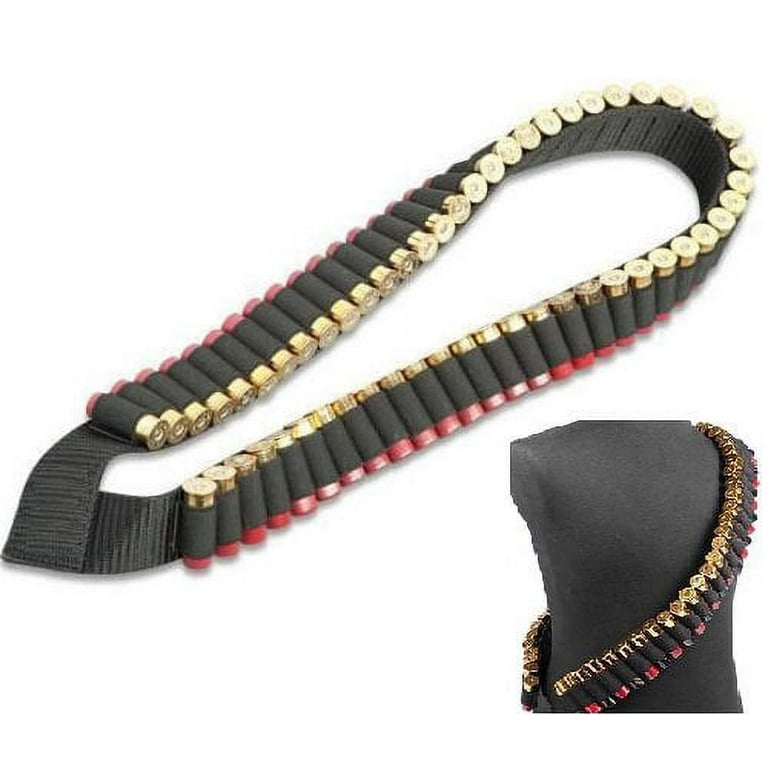 E-Onsale Shotgun Rifle Sling with 56 Shell Bandolier Black