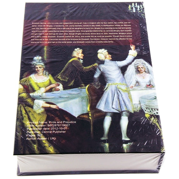 E ONSALE Real Paper Book Locking Booksafe with Key Lock Dictionary Secret Hidden Safe Pride and Prejudice