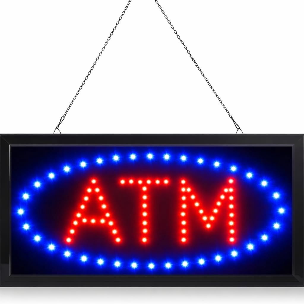 E Onsale ATM LED Neon Light Open Sign With Animation On/off and Power On/Off two Switchs for Business ATM L86