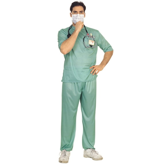 Men's Large Emergency Room Trauma Scrubs Surgeon Doctor Costume