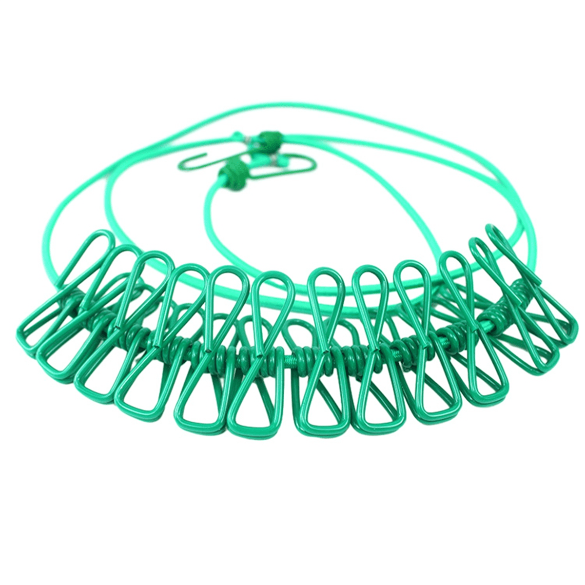 E Retractable Clothes Drying Rack Rope with 12 Clips Portable ...