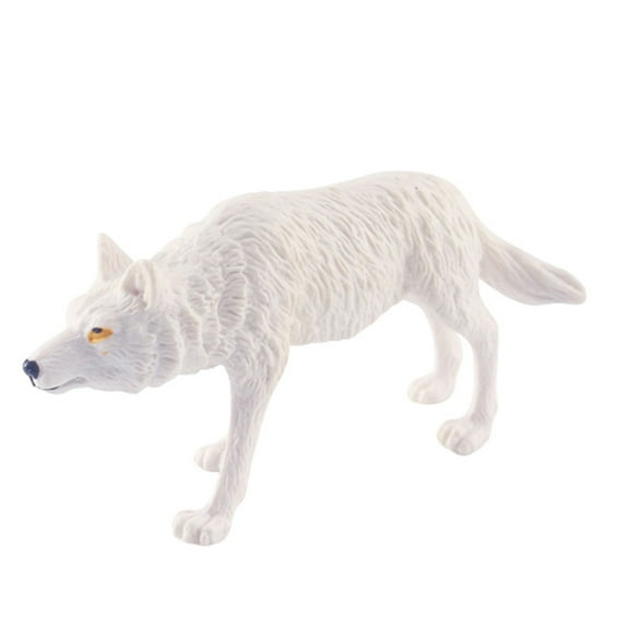 E Roaring Big Wolf Simulation Model Toy For Children Desktop Decor White Wolf Plastic Figure