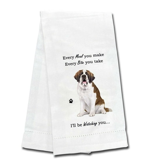 E & S Imports 26.00In Saint Bernard Kitchen Towel, , Dog Puppy Paw 71150