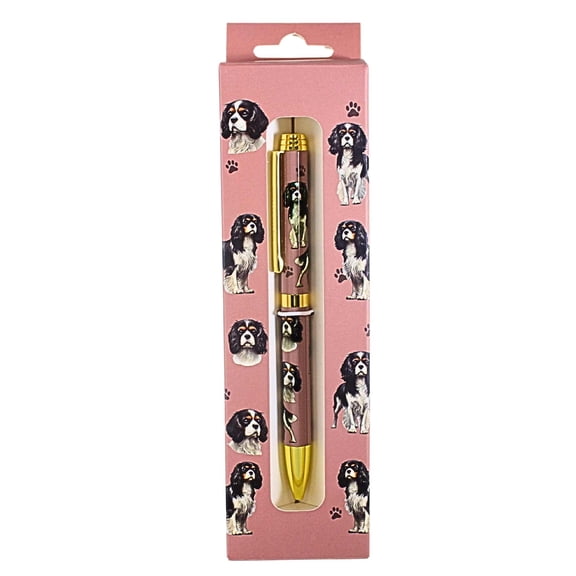 E & S Imports 5.50In Tri-Color King Charles Cavalier Ballpoint Pen, , Dog Puppy Cherish Pet 73619