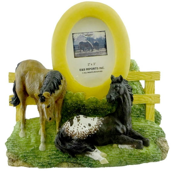 E & S Imports 7.00In Buddies Horse Frame, Resin, Picture Frame 353228