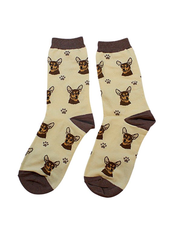 E & S Imports Chihuahua (Black) Sock Daddy - One Pair Of Socks 15.25 Inch, - Dog Pet 80011