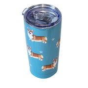 E & S Imports Welsh Corgi Serengeti Tumbler - One Tumbler 7 Inch, 18/8 Stainless Steel - Hot Or Cold Beverages 115100