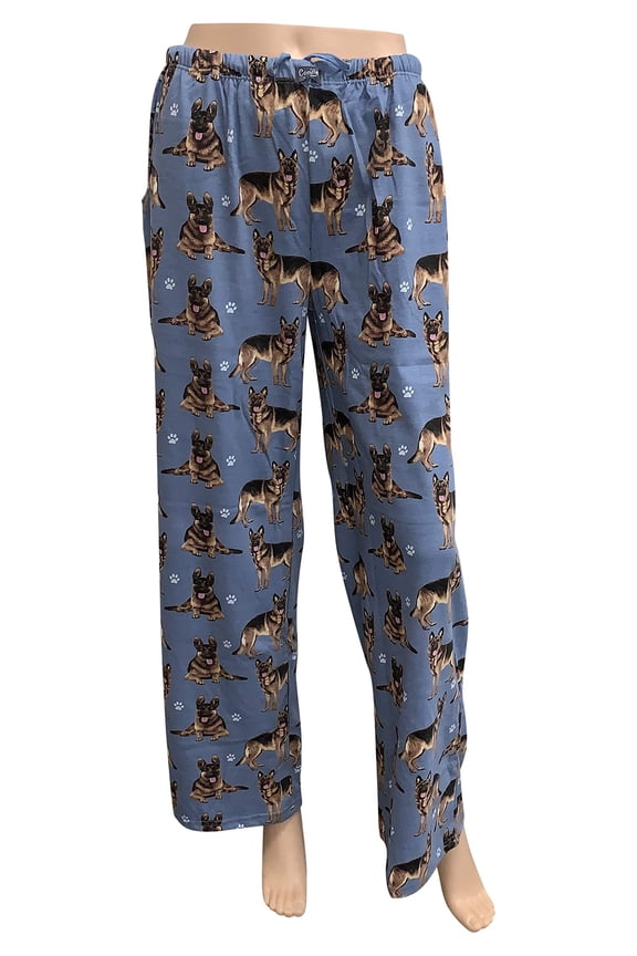 E & S Imports Women's #06 German Shepherd Dog Lounge Pants- Dog Pajama Pants Bottoms - Medium