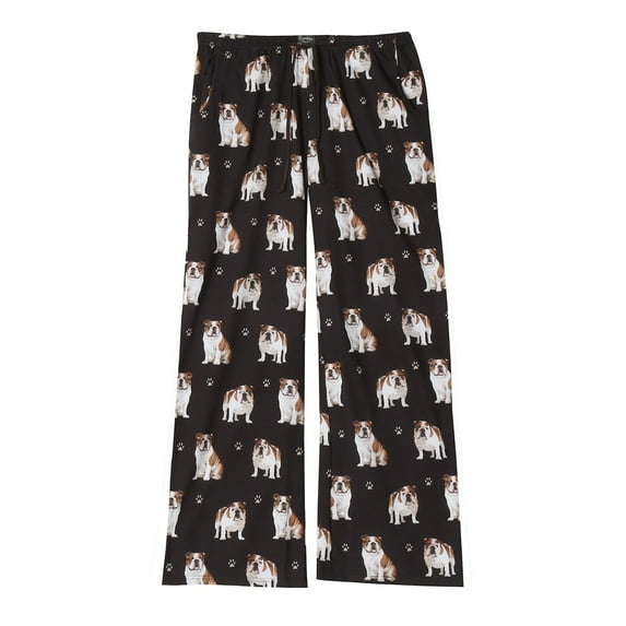 E & S Imports Womens Pajama Pants Dog Pajamas for Women Dog Print Cotton Pajamas - Bulldog, Medium