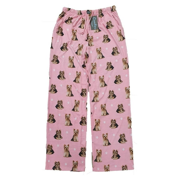 E & S Imports Womens Pajama Pants Dog Pajamas for Women Dog Print Cotton Pajamas - Yorkie, Large