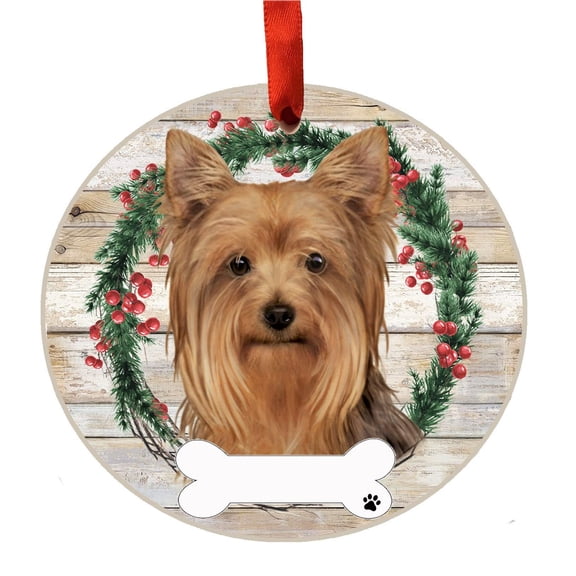 E & S Imports 3.50In Ceramic Yorkie Ornament, Ceramic, Dog Puppy Ribbon Cherish Pet 55046
