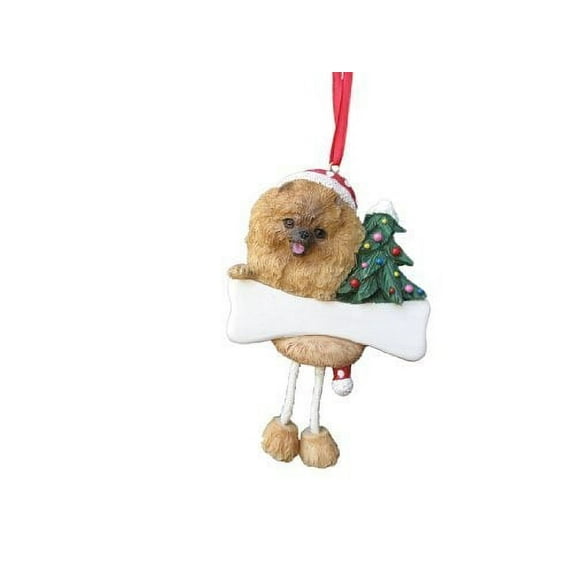Pomeranian Ornament with "Dangling Legs" Hand Painted and Easily Personalized