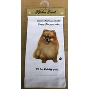 E&S Pets 711-27 Pomeranian Dog Kitchen Towel, Off-white