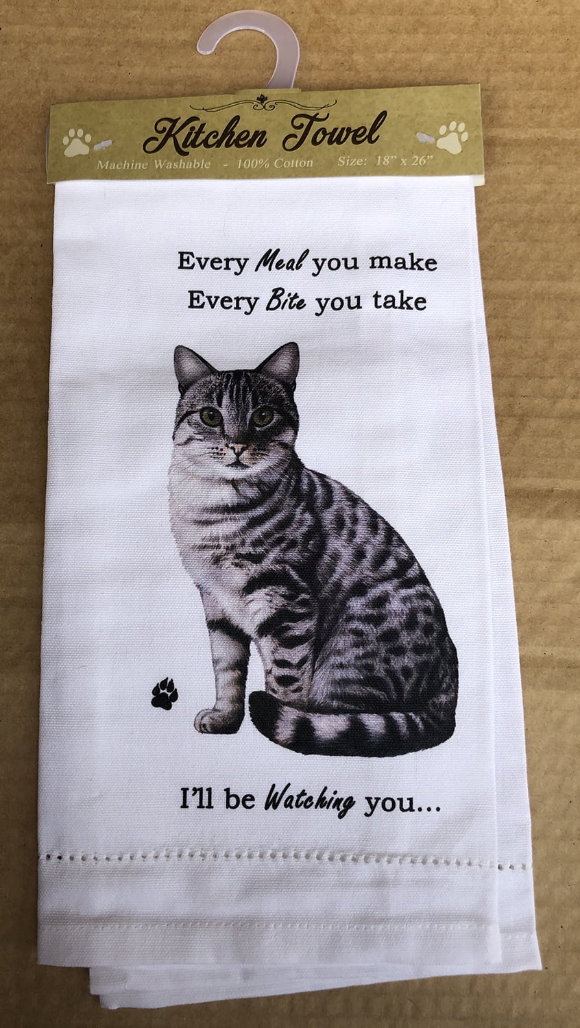 E&S PETS Tabby Cat Kitchen Towel - Thumbnail 2